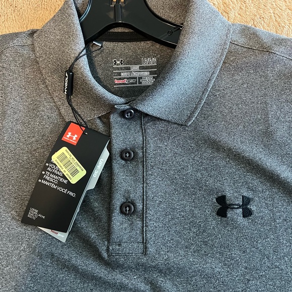 4- New W/Tags L Under Armour,Blue,White,Black,Grey Polo Shirts $140 for all 4. - Picture 6 of 7